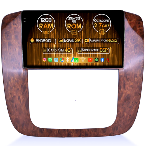 Navigatii Dedicate - Navigatie dedicata Chevrolet Tahoe 2012, 12GB RAM 256GB ROM, Android 14, Rezolutie 2K, Display QLED, 10", DSP, Carplay, Android Auto, Internet, Youtube, Waze, Wi Fi, USB
