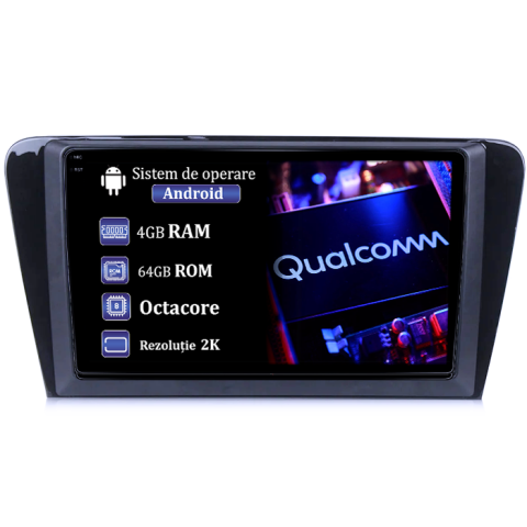 Skoda Octavia A7 - Navigatie dedicata Skoda Octavia A7 2014, 4GB RAM 64GB ROM, Procesor Qualcomm Octacore, Android 14, Rezolutie 2K, Display QLED 10", DSP, Carplay&Android Auto, SIM 4G