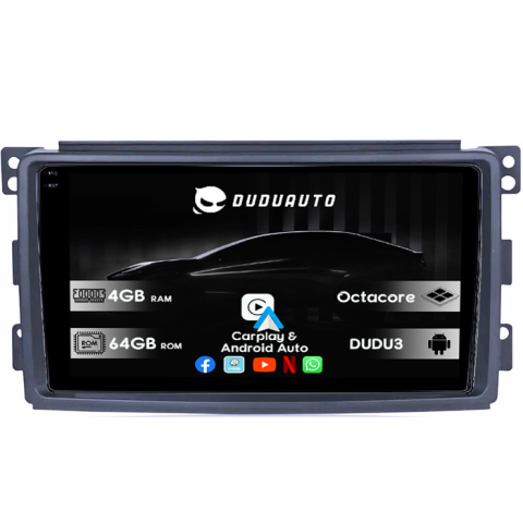 Navigatii Dedicate - Navigatie dedicata Smart Fortwo 2006-2011, DUDU3, 4GB RAM 64GB ROM, Octacore, Platforma 8581, Android, Display QLED 9", DSP, Carplay&AndroidAuto