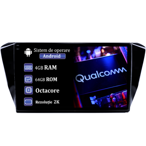 Superb 3 (2015-) - Navigatie dedicata Skoda Superb 3 2015-2019, 4GB RAM 64GB ROM, Procesor Qualcomm Octacore, Android 14, Rezolutie 2K, Display QLED 9", DSP, Carplay&Android Auto, SIM 4G