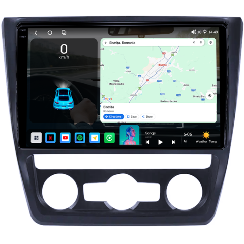 Navigatie dedicata Skoda Yeti 5L 2009-2014, 4GB RAM 32GB ROM, Octacore, Android 14, Display QLED 1K 10", DSP, Carplay&Android Auto, SIM 4G, Bluetooth, Ventilator Activ [1]