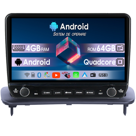 C70 - Navigatie dedicata Volvo S40 C30 C70 2004-2013 Tesla cu butoane rotative model 2024, 4GB RAM 64GB ROM, Procesor Quadcore, Android 14, Display QLED 10", DSP, Carplay&Android Auto