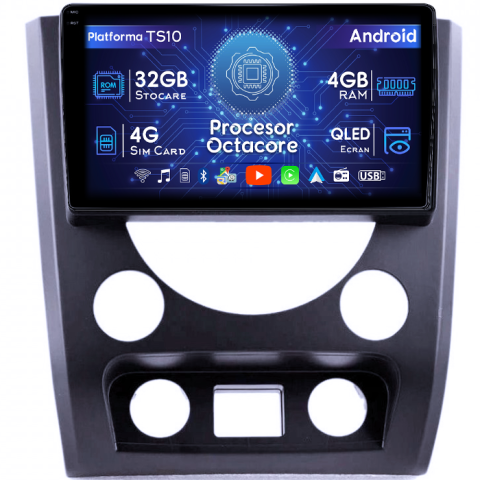 Navigatii Dedicate - Navigatie dedicata SsangYong Rexton W 2014-2016, 4GB RAM 32GB ROM, Octacore, Android 14, Display QLED  10", DSP, Carplay&Android Auto, SIM 4G, Bluetooth, Ventilator Activ