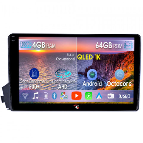 Kyron 2005-2011 - Navigatie dedicata Ssangyong Kyron 2005-2011, 4GB RAM 64GB ROM, Octacore, Android 14, Display QLED 10", DSP, Carplay&Android Auto, SIM 4G, Ventilator Activ