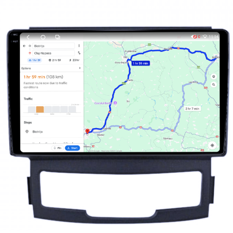 Navigatie dedicata SsangYong Korando 2010-2013, 4GB RAM 32GB ROM, Octacore, Android 14, Display QLED 1K 9", DSP, Carplay&Android Auto, SIM 4G, Bluetooth, Ventilator Activ [3]