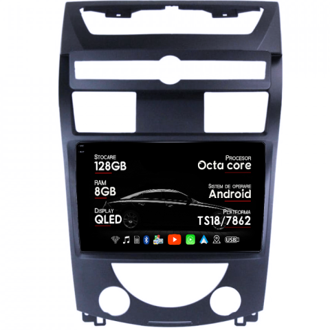 Navigatii Dedicate - Navigatie dedicata SsangYong Rexton 2006-2012, 8GB RAM 128GB ROM, Octacore, Platforma TS18, Android 14, Display QLED 10", Suporta camera 360", DSP, Carplay&Android Auto, SIM 4G, Ventilator Activ