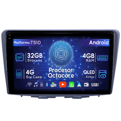Navigatii Dedicate - Navigatie dedicata Suzuki Baleno 2016-2018, 4GB RAM 32GB ROM, Octacore, Android 14, Display QLED  10", DSP, Carplay&Android Auto, SIM 4G, Bluetooth, Ventilator Activ