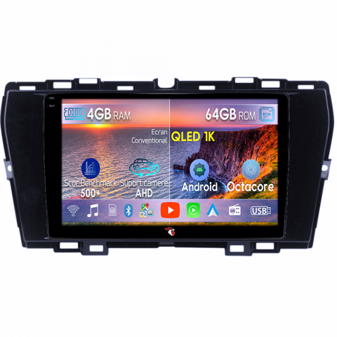 Navigatii Dedicate - Navigatie dedicata SsangYong Tivoli 2019-2021, 4GB RAM 64GB ROM, Octacore, Android 14, Display QLED 10", DSP, Carplay&Android Auto, SIM 4G, Ventilator Activ