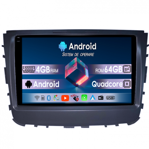 SsangYong - Navigatie dedicata SsangYong Rexton 2019, 4GB RAM 64GB ROM, Quad Core, Display 9" QLED 1K, Carplay, Android 14, Bluetooth, Magazin Play, Suport Camere AHD