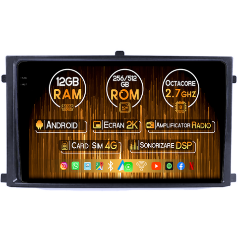 Rexton 2020+&XLV 2015+ - Navigatie dedicata SsangYong Rexton 2020+&XLV 2015+, 12GB RAM 256GB ROM, Android 14, Rezolutie 2K, Display QLED, 10", DSP, Carplay, Android Auto, Internet, Youtube, Waze, Wi Fi, USB
