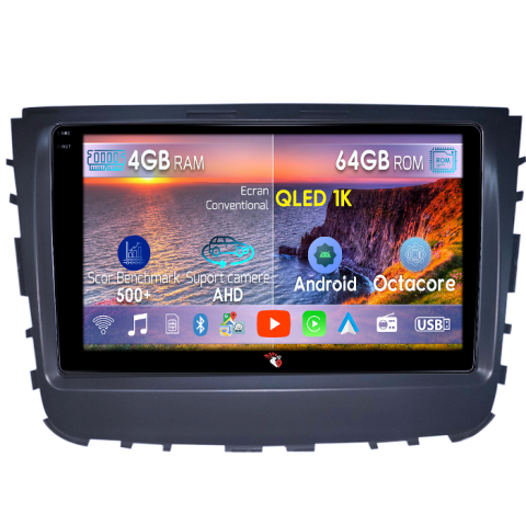 Navigatii Dedicate - Navigatie dedicata SsangYong Rexton 2019, 4GB RAM 64GB ROM, Octacore, Android 14, Display QLED 10", DSP, Carplay&Android Auto, SIM 4G, Ventilator Activ