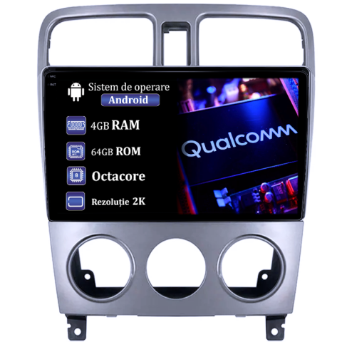 Forester 2004-2008 - Navigatie dedicata Subaru Forester 2004-2008, 4GB RAM 64GB ROM, Procesor Qualcomm Octacore, Android 14, Rezolutie 2K, Display QLED 9", DSP, Carplay&Android Auto, SIM 4G