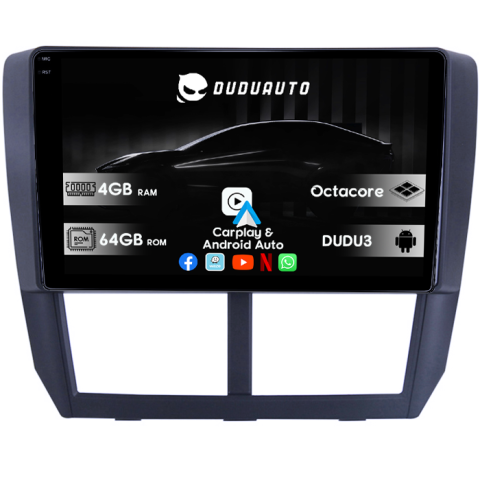 Forester 3 2007-2013 - Navigatie dedicata Subaru Forester 3 2007-2013, DUDU3, 4GB RAM 64GB ROM, Octacore, Platforma 8581, Android, Display QLED 9", DSP, Carplay&AndroidAuto