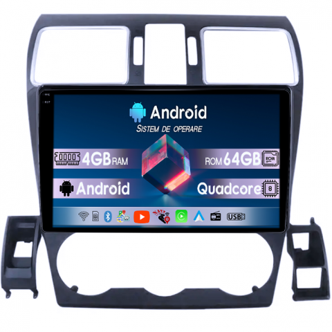 Forester 2015-2017 - Navigatie dedicata Subaru Forester 2015-2017, 4GB RAM 64GB ROM, Quad Core, Display 9" QLED  Carplay, Android 14, Bluetooth, Magazin Play, Suport Camere AHD