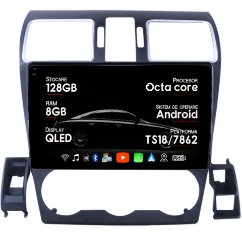 Forester 2015-2017 - Navigatie dedicata Subaru Forester 2015-2017, 8GB RAM 128GB ROM, Octacore, Platforma TS18, Android 14, Display QLED 9â, Suporta camera 360Âş, DSP, Carplay&Android Auto, SIM 4G, Ventilator Activ
