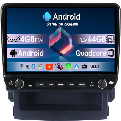 Forester 2017-2020 - Navigatie dedicata Subaru FORESTER 2017-2020 Tesla cu butoane rotative model 2024, 4GB RAM 64GB ROM, Procesor Quadcore, Android 14, Display QLED 10", DSP, Carplay&Android Auto