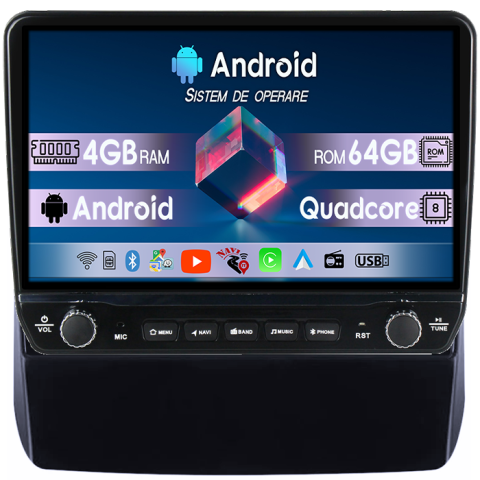 Forester 2018-2021 - Navigatie dedicata Subaru FORESTER 2018-2021 Tesla cu butoane rotative model 2024, 4GB RAM 64GB ROM, Procesor Quadcore, Android 14, Display QLED 10", DSP, Carplay&Android Auto