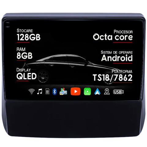 Navigatii Dedicate - Navigatie dedicata Subaru Forester 2018-2021, 8GB RAM 128GB ROM, Octacore, Platforma TS18, Android 14, Display QLED 9", Suporta camera 360", DSP, Carplay&Android Auto, SIM 4G, Ventilator Activ