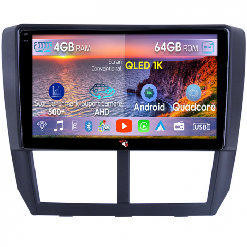 Forester 3 2007-2013 - Navigatie dedicata Subaru Forester 3 2007-2013, 4GB RAM 64GB ROM, Octacore, Android 14, Display QLED 1K 9", Carplay&Android Auto, SIM 4G, Ventilator Activ