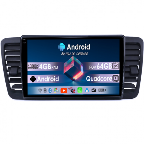 Subaru - Navigatie dedicata Subaru Legacy Outback 2003-2009, 4GB RAM 64GB ROM, Quad Core, Display 9" QLED  Carplay, Android 14, Bluetooth, Magazin Play, Suport Camere AHD