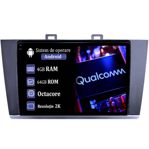 Legacy Outback 2015-2018 - Navigatie dedicata Subaru Legacy Outback 2015-2018, 4GB RAM 64GB ROM, Procesor Qualcomm Octacore, Android 14, Rezolutie 2K, Display QLED 9", DSP, Carplay&Android Auto, SIM 4G
