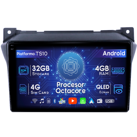 Suzuki - Navigatie dedicata Suzuki Alto 2009-2016, 4GB RAM 32GB ROM, Octacore, Android 14, Display QLED 1K 9", DSP, Carplay&Android Auto, SIM 4G, Bluetooth, Ventilator Activ