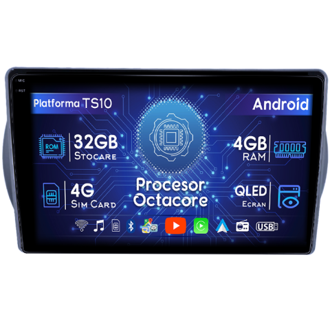 Navigatii Dedicate - Navigatie dedicata Suzuki Alto 2013-, 4 GB RAM 32GB ROM, Android 13, Display QLED  9", DSP, Carplay, Android Auto, Internet, Youtube , Waze , WI-FI , USB , Bluetooth