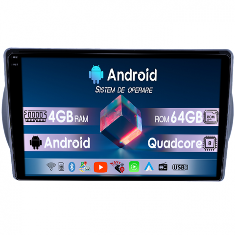 Navigatii Dedicate - Navigatie dedicata Suzuki Alto 2013-, 4GB RAM 64GB ROM, Quad Core, Display 9" QLED  Carplay, Android 14, Bluetooth, Magazin Play, Suport Camere AHD