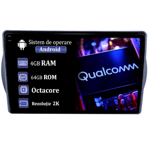 Navigatii Dedicate - Navigatie dedicata Suzuki Alto 2013-, 4GB RAM 64GB ROM, Procesor Qualcomm Octacore, Android 14, Rezolutie 2K, Display QLED 9", DSP, Carplay&Android Auto, SIM 4G