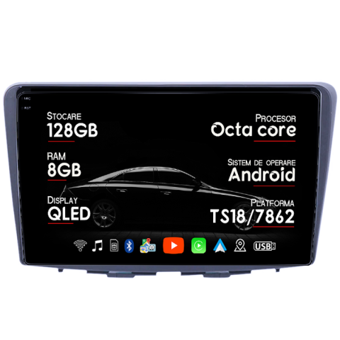 Navigatii Dedicate - Navigatie dedicata Suzuki Baleno 2016-2018, 8GB RAM 128GB ROM, Octacore, Platforma TS18, Android 14, Display QLED 9", Suporta camera 360", DSP, Carplay&Android Auto, SIM 4G, Ventilator Activ