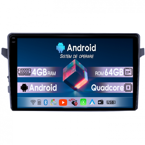 Navigatie dedicata Suzuki Celerio 2014, 4GB RAM 64GB ROM, Quad Core, Display 9" QLED 1K, Carplay, Android 14, Bluetooth, Magazin Play, Suport Camere AHD [3]