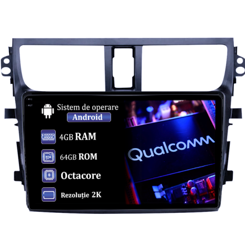 Navigatii Dedicate - Navigatie dedicata Suzuki Celerio 2015-2018, 4GB RAM 64GB ROM, Procesor Qualcomm Octacore, Android 14, Rezolutie 2K, Display QLED 9", DSP, Carplay&Android Auto, SIM 4G