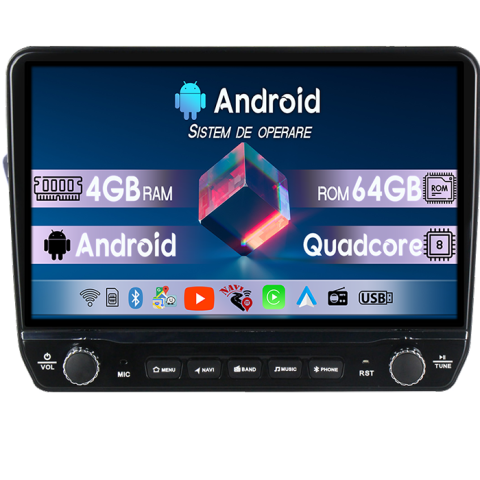 Suzuki - Navigatie dedicata Suzuki Cultus 2017 Tesla cu butoane rotative model 2024, 4GB RAM 64GB ROM, Procesor Quadcore, Android 14, Display QLED 10", DSP, Carplay&Android Auto