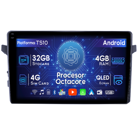 Navigatii Dedicate - Navigatie dedicata Suzuki Cultus 2017, 4GB RAM 32GB ROM, Octacore, Android 14, Display QLED  10", DSP, Carplay&Android Auto, SIM 4G, Bluetooth, Ventilator Activ