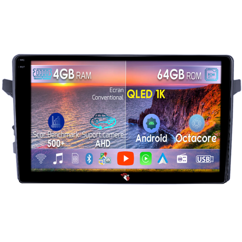 Navigatii Dedicate - Navigatie dedicata Suzuki Cultus 2017, 4GB RAM 64GB ROM, Octacore, Android 14, Display QLED 10", DSP, Carplay&Android Auto, SIM 4G, Ventilator Activ