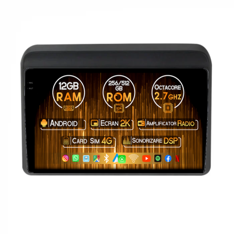 Navigatii Dedicate - Navigatie dedicata Suzuki Ertiga 2018-2020, 12GB RAM 256GB ROM, Android 14, Rezolutie 2K, Display QLED, 10", DSP, Carplay, Android Auto, Internet, Youtube, Waze, Wi Fi, USB