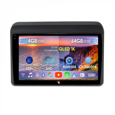 Navigatii Dedicate - Navigatie dedicata Suzuki Ertiga 2018-2020, 4GB RAM 64GB ROM, Octacore, Android 14, Display QLED 10", DSP, Carplay&Android Auto, SIM 4G, Ventilator Activ
