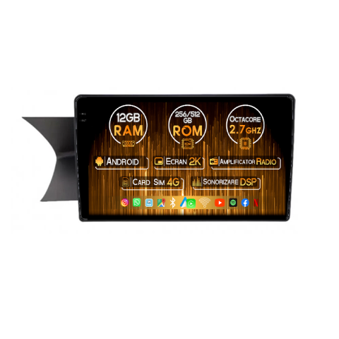 C-Class W204 2011-2014 - Navigatie dedicata C-Class W204 2011-2014, 12GB RAM 256GB ROM, Android 14, Rezolutie 2K, Display QLED, 10", DSP, Carplay, Android Auto, Internet, Youtube, Waze, Wi Fi, USB