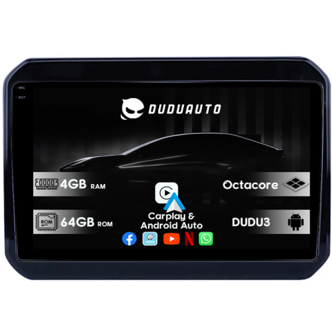 Navigatii Dedicate - Navigatie dedicata Suzuki Ignis 2016-2020, DUDU3, 4GB RAM 64GB ROM, Octacore, Platforma 8581, Android, Display QLED 9", DSP, Carplay&AndroidAuto