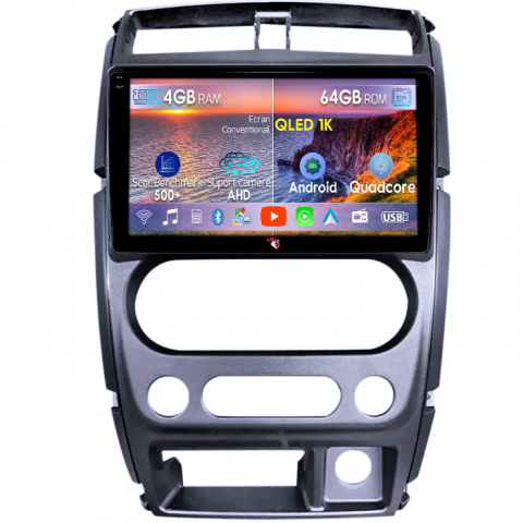 Jimny 2007-2012 - Navigatie dedicata Suzuki Jimny 2007-2012, 4GB RAM 64GB ROM, Octacore, Android 14, Display QLED 1K 9", Carplay&Android Auto, SIM 4G, Ventilator Activ
