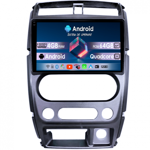 Suzuki - Navigatie dedicata Suzuki Jimny 2007-2012, 4GB RAM 64GB ROM, Quad Core, Display 9" QLED 1K, Carplay, Android 14, Bluetooth, Magazin Play, Suport Camere AHD