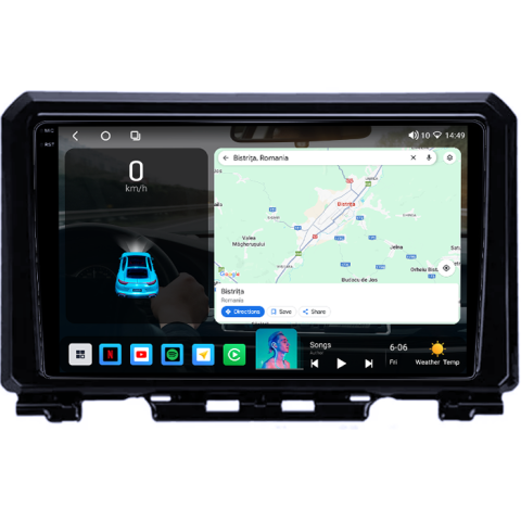 Navigatie dedicata Suzuki Jimny 2019, 4GB RAM 64GB ROM, Procesor Qualcomm Octacore, Android 14, Rezolutie 2K, Display QLED 9", DSP, Carplay&Android Auto, SIM 4G [2]