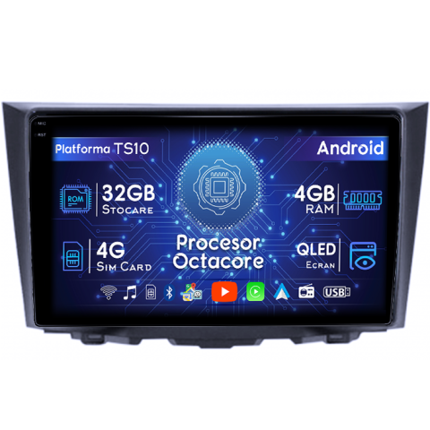 Navigatii Dedicate - Navigatie dedicata Suzuki Kizashi 2009-2015, 4GB RAM 32GB ROM, Octacore, Android 14, Display QLED  9", DSP, Carplay&Android Auto, SIM 4G, Bluetooth, Ventilator Activ