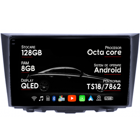 Navigatii Dedicate - Navigatie dedicata Suzuki Kizashi 2009-2015, 8GB RAM 128GB ROM, Octacore, Platforma TS18, Android 14, Display QLED 9", Suporta camera 360", DSP, Carplay&Android Auto, SIM 4G, Ventilator Activ