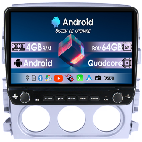 Liana 2004-2008 - Navigatie dedicata Suzuki Liana 2004-2008 Tesla cu butoane rotative model 2024, 4GB RAM 64GB ROM, Procesor Quadcore, Android 14, Display QLED 10", DSP, Carplay&Android Auto