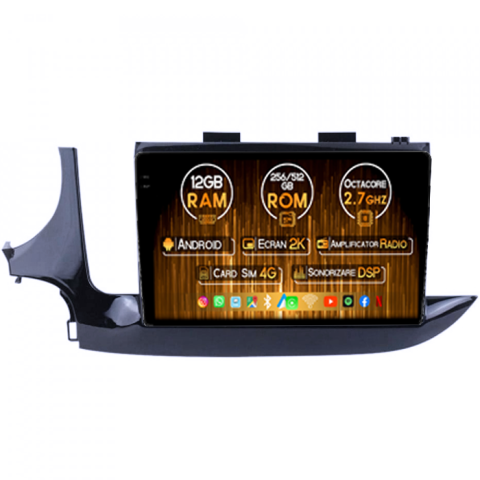 Navigatii Encore 2016-2018 - Navigatie dedicata Buick Encore 2016-2018, 12GB RAM 256GB ROM, Android, Rezolutie 2K, Display QLED, 9", DSP, Carplay, Android Auto, Internet, Youtube, Waze, Wi Fi, USB