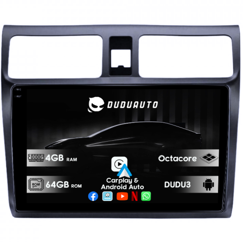 Navigatii Dedicate - Navigatie dedicata Suzuki Swift 2003-2010, DUDU3, 4GB RAM 64GB ROM, Octacore, Platforma 8581, Android, Display QLED 9", DSP, Carplay&AndroidAuto