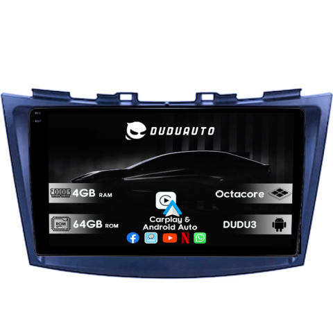 Navigatii Dedicate - Navigatie dedicata Suzuki Swift 2010-2017, DUDU3, 4GB RAM 64GB ROM, Octacore, Platforma 8581, Android, Display QLED 9", DSP, Carplay&AndroidAuto