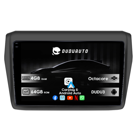 Navigatii Dedicate - Navigatie dedicata Suzuki Swift 2017-2020, DUDU3, 4GB RAM 64GB ROM, Octacore, Platforma 8581, Android, Display QLED 9", DSP, Carplay&AndroidAuto