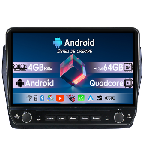 Suzuki Swift 2017-2020 - Navigatie dedicata Suzuki Swift 2017-2020 Tesla cu butoane rotative model 2024, 4GB RAM 64GB ROM, Procesor Quadcore, Android 14, Display QLED 10", DSP, Carplay&Android Auto